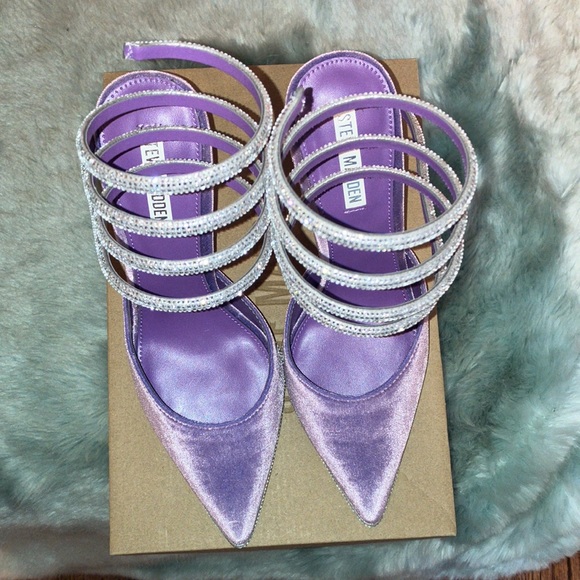 Steve Madden Emerson velvet stiletto pump with coiled rhinestone wraps sz 9 - Picture 8 of 11